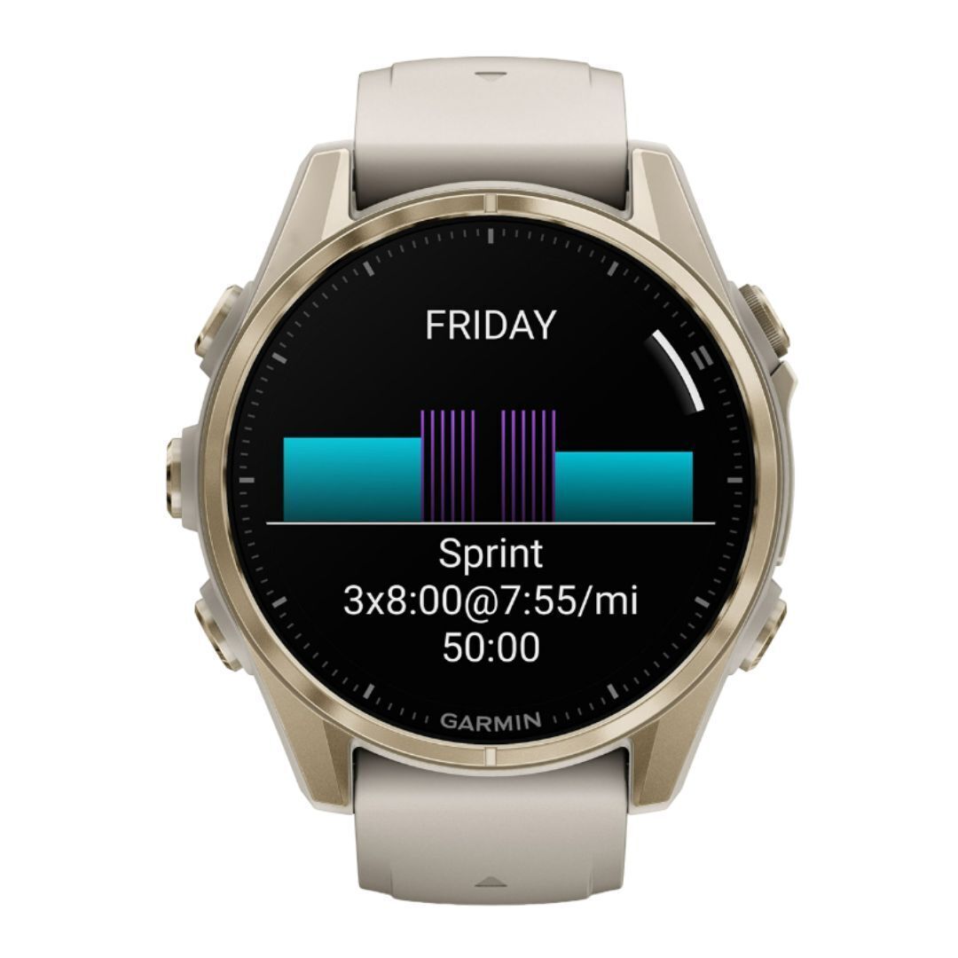 Garmin Fenix 8 43mm GPS Smartwatch with AMOLED Display (Soft Gold and Fog Gray-Dark Sandstone)