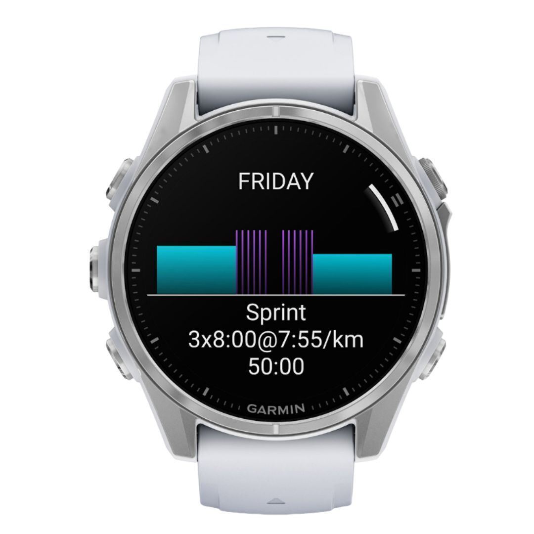 Garmin Fenix 8 43mm GPS Smartwatch with 1.3-Inch AMOLED Display (Silver and Whitestone)