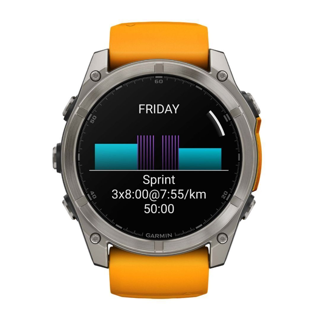 Garmin Fenix 8 Sapphire 51mm GPS Smartwatch with 1.4-Inch AMOLED Display (Spark Orange and Graphite)