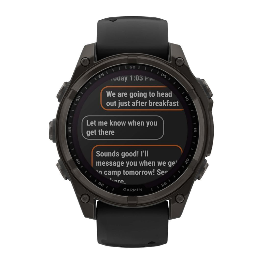 Garmin fenix 8 Sapphire Solar 47mm Smartwatch with Built-In LED Flashlight (Black and Pebble Gray)