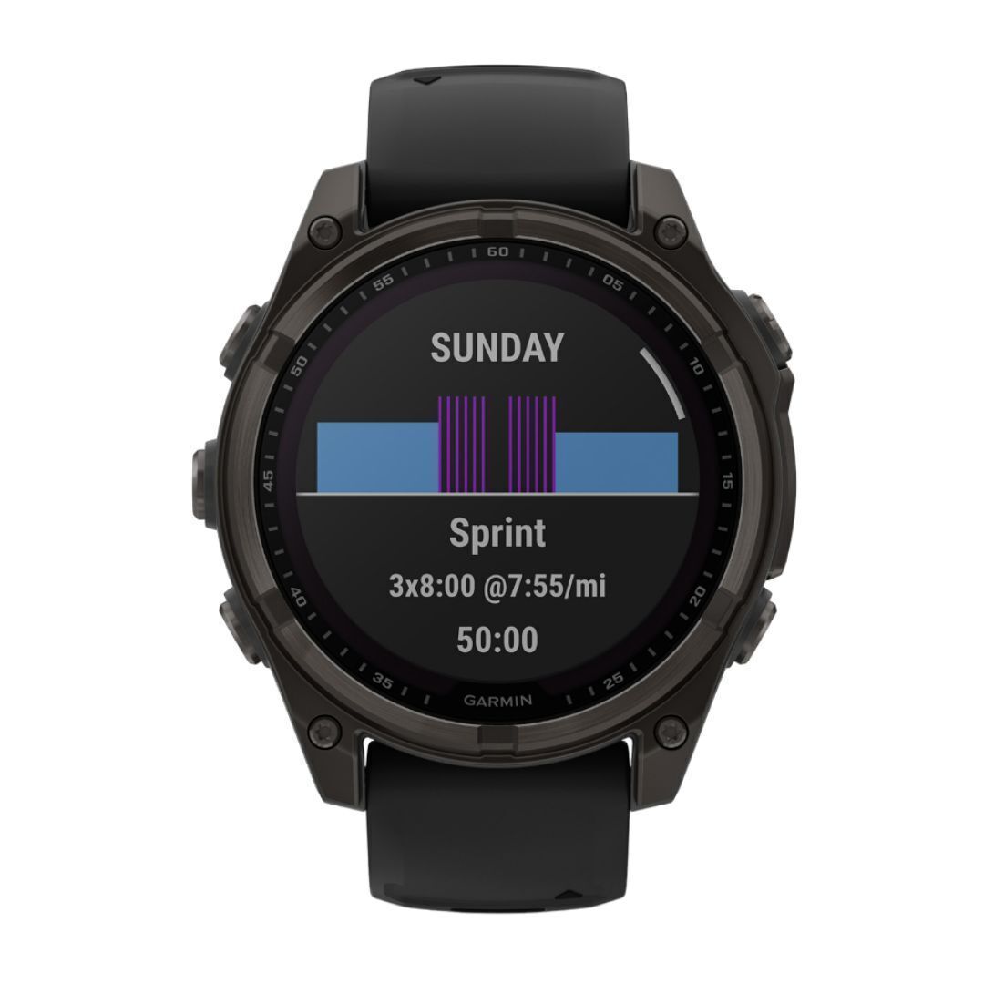 Garmin fenix 8 Sapphire Solar 47mm Smartwatch with Built-In LED Flashlight (Black and Pebble Gray)
