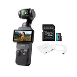 DJI Osmo Pocket 3 Handheld Action Camera with 64GB MicroSD Card and 3-Port USB-C Hub Bundle