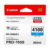 Canon PFI-4100 Lucia Pro II 11 Pigment-Based Ink for imagePROGRAF Pro 1100 Printer (Cyan)