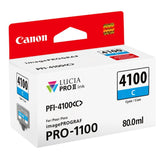 Canon PFI-4100 Lucia Pro II 11 Pigment-Based Ink for imagePROGRAF Pro 1100 Printer (Cyan)