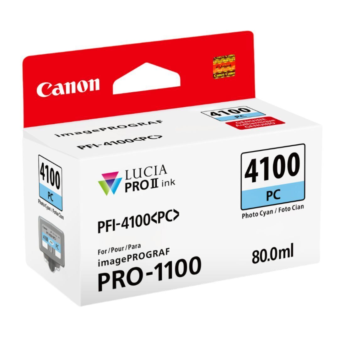 Canon PFI-4100 Lucia Pro II 11 Pigment-Based Ink for imagePROGRAF Pro 1100 Printer (Photo Cyan)