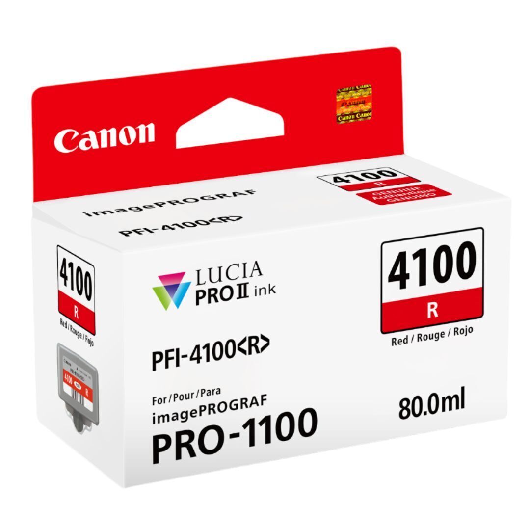 Canon PFI-4100 Lucia Pro II 11 Pigment-Based Ink for imagePROGRAF Pro 1100 Printer (Red)
