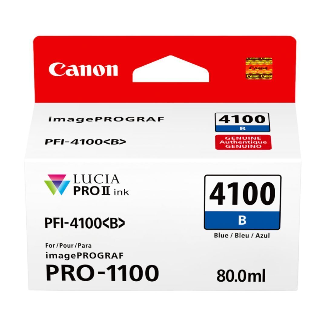 Canon PFI-4100 Lucia Pro II 11 Pigment-Based Ink for imagePROGRAF Pro 1100 Printer (Blue)