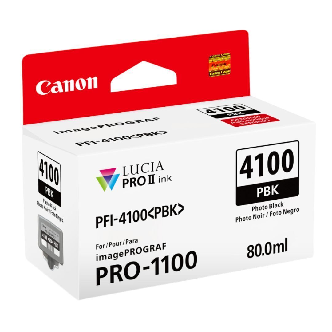 Canon PFI-4100 Lucia Pro II 11 Pigment-Based Ink for imagePROGRAF Pro 1100 Printer (Photo Black)