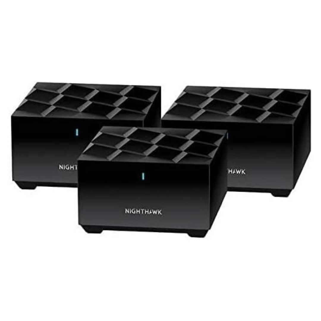 NETGEAR Nighthawk MK63S AX1800 Whole Home Mesh Wi-Fi 6 System (Black, 3-Pack, Refurbished)