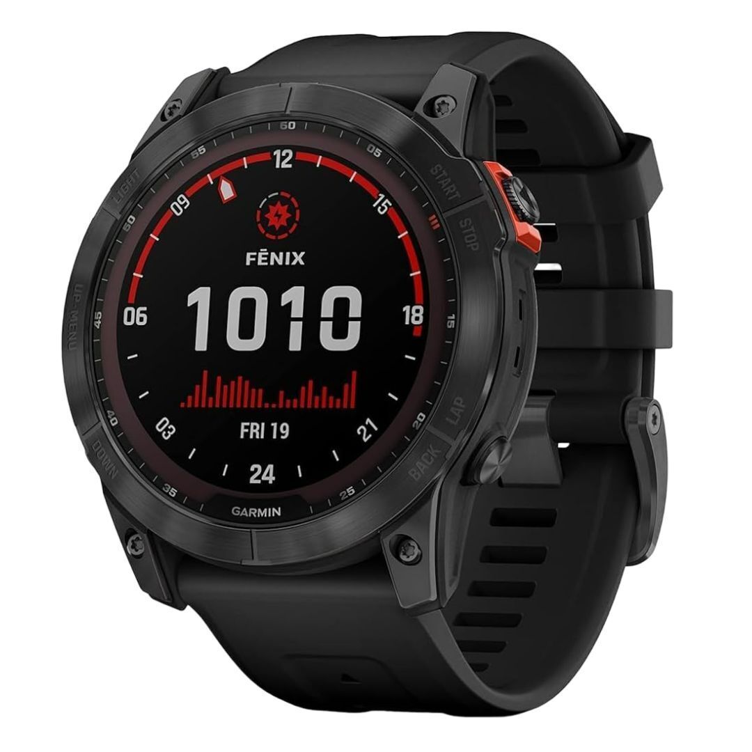 Garmin Fenix 7X Solar-Powered 1.4-Inch Display Multisport GPS Watch (Slate Gray with Black Band)