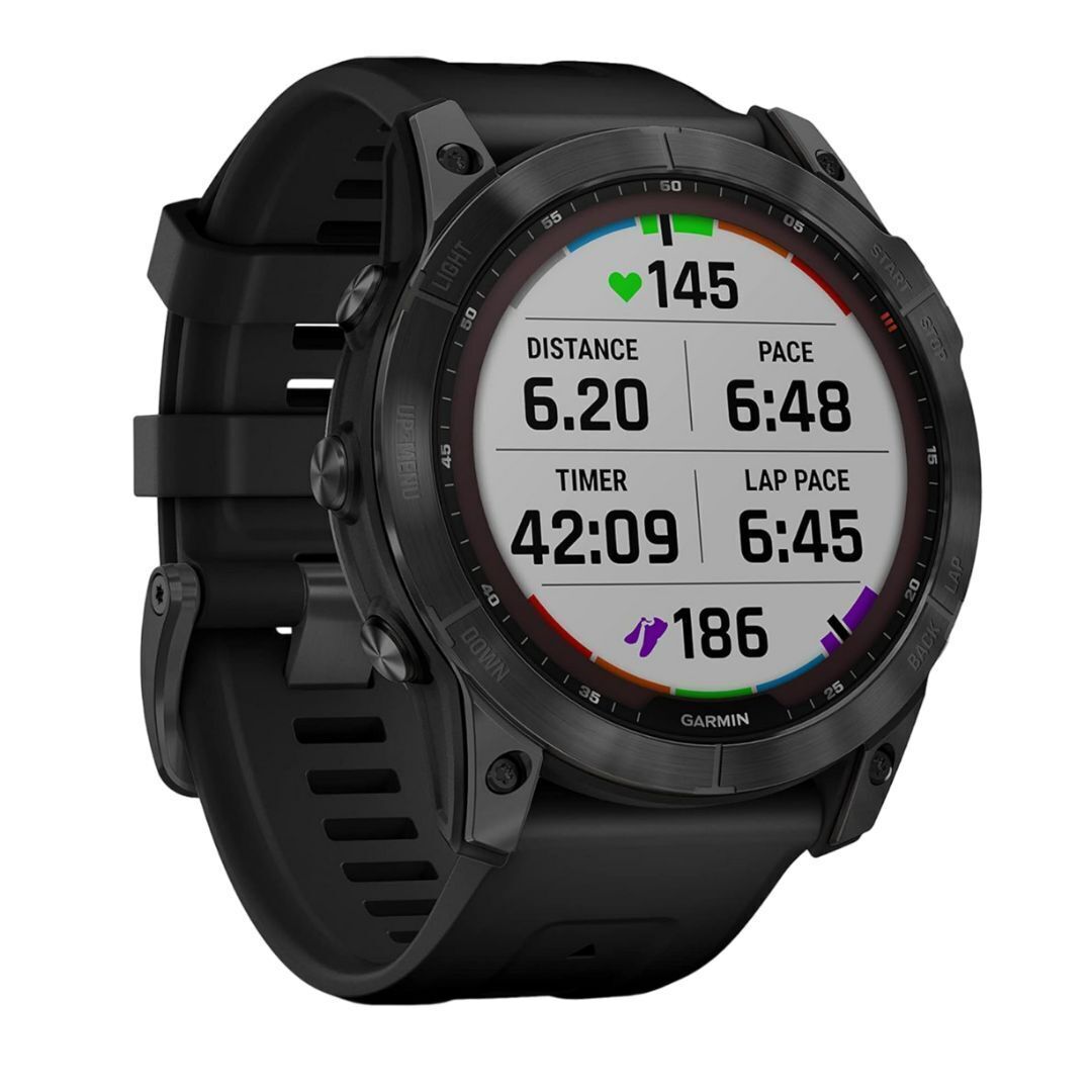 Garmin Fenix 7X Solar-Powered 1.4-Inch Display Multisport GPS Watch (Slate Gray with Black Band)