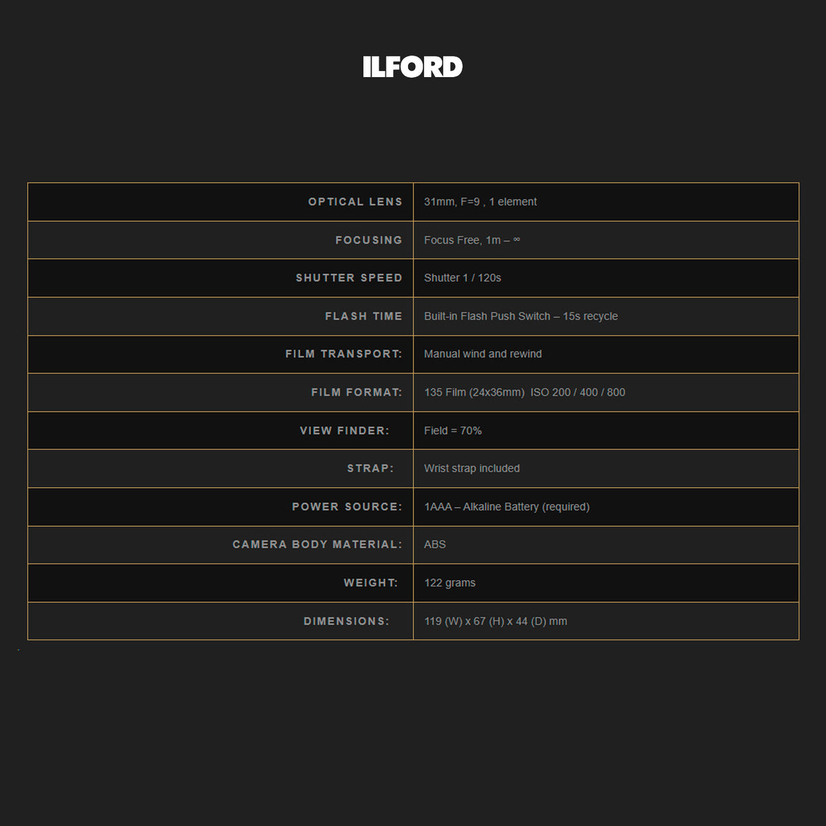 Ilford Sprite 35-II Reusable 35mm Analog Film Camera (Red and Black) with Film (3-Pack) Bundle
