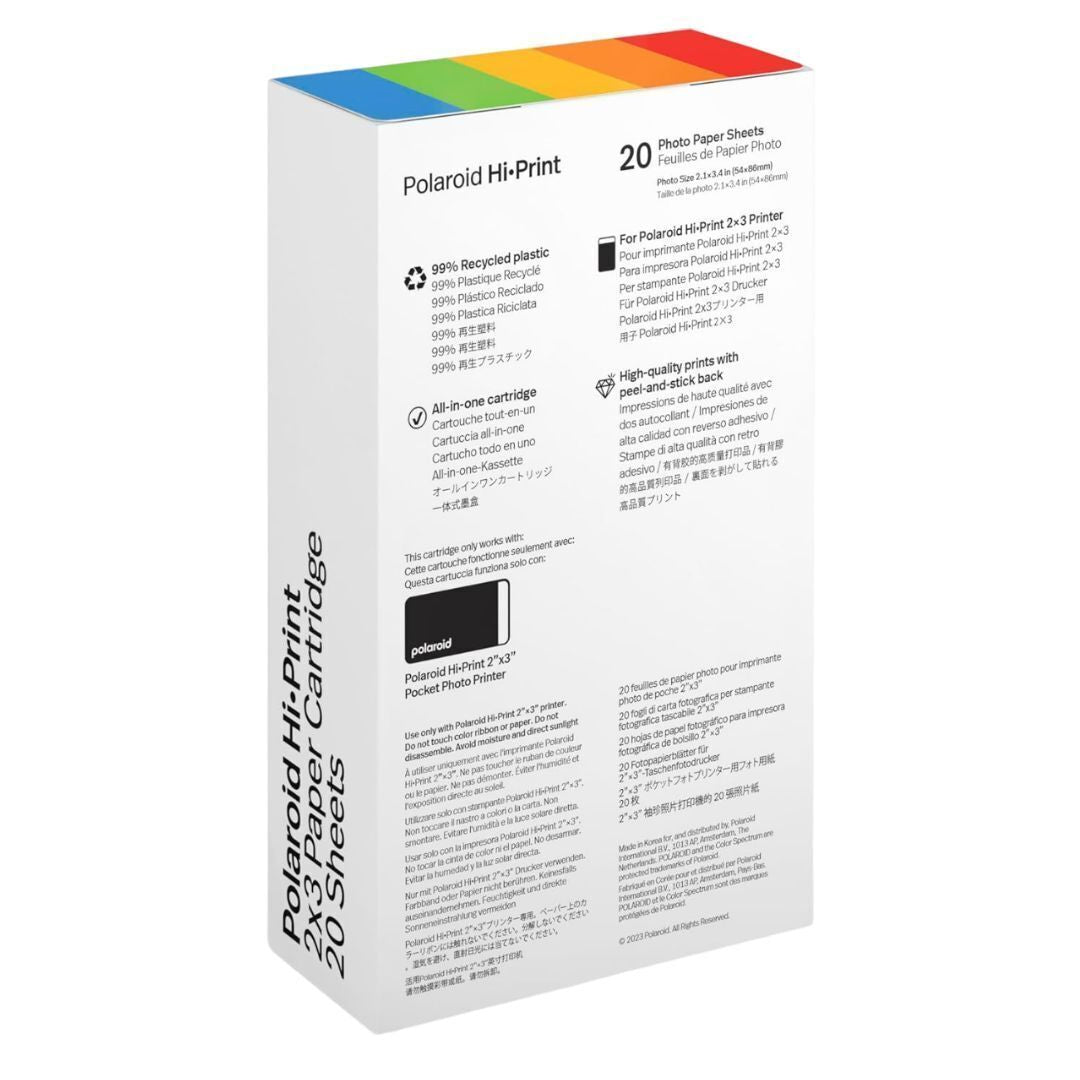 Polaroid 2x3 Sticky-Backed Paper Cartridge for Polaroid Hi-Print Pocket Photo Printer (20-Sheets)