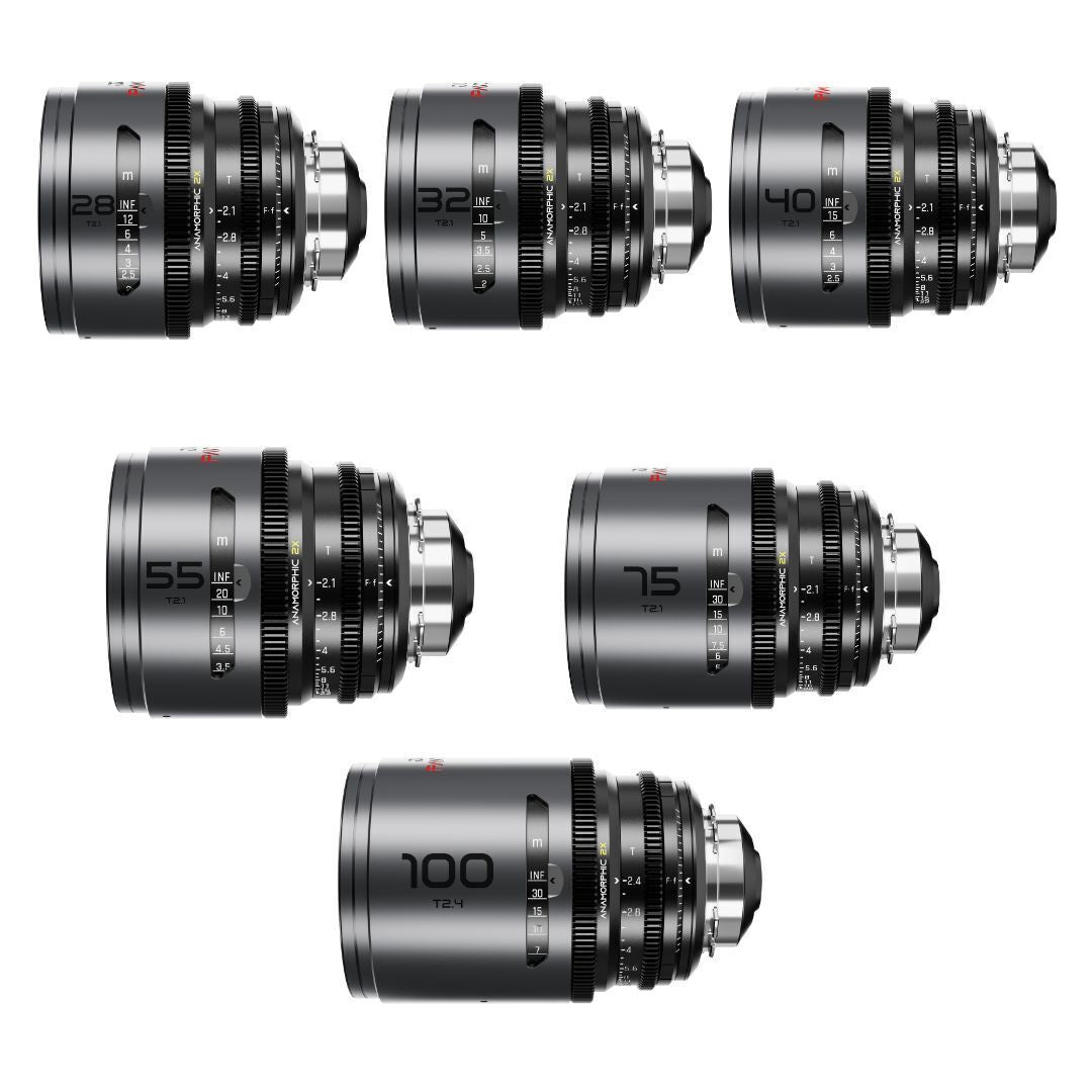 DZOFilm Pavo 2x Anamorphic 6-Lens Set with Neutral Coating, PL or EF Mount (Space Gray and Black)