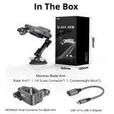 Movmax Blade Arm for DJI Pocket 3 with N2 Arm Technology with Movmax Hoop Connector (Gray) Bundle
