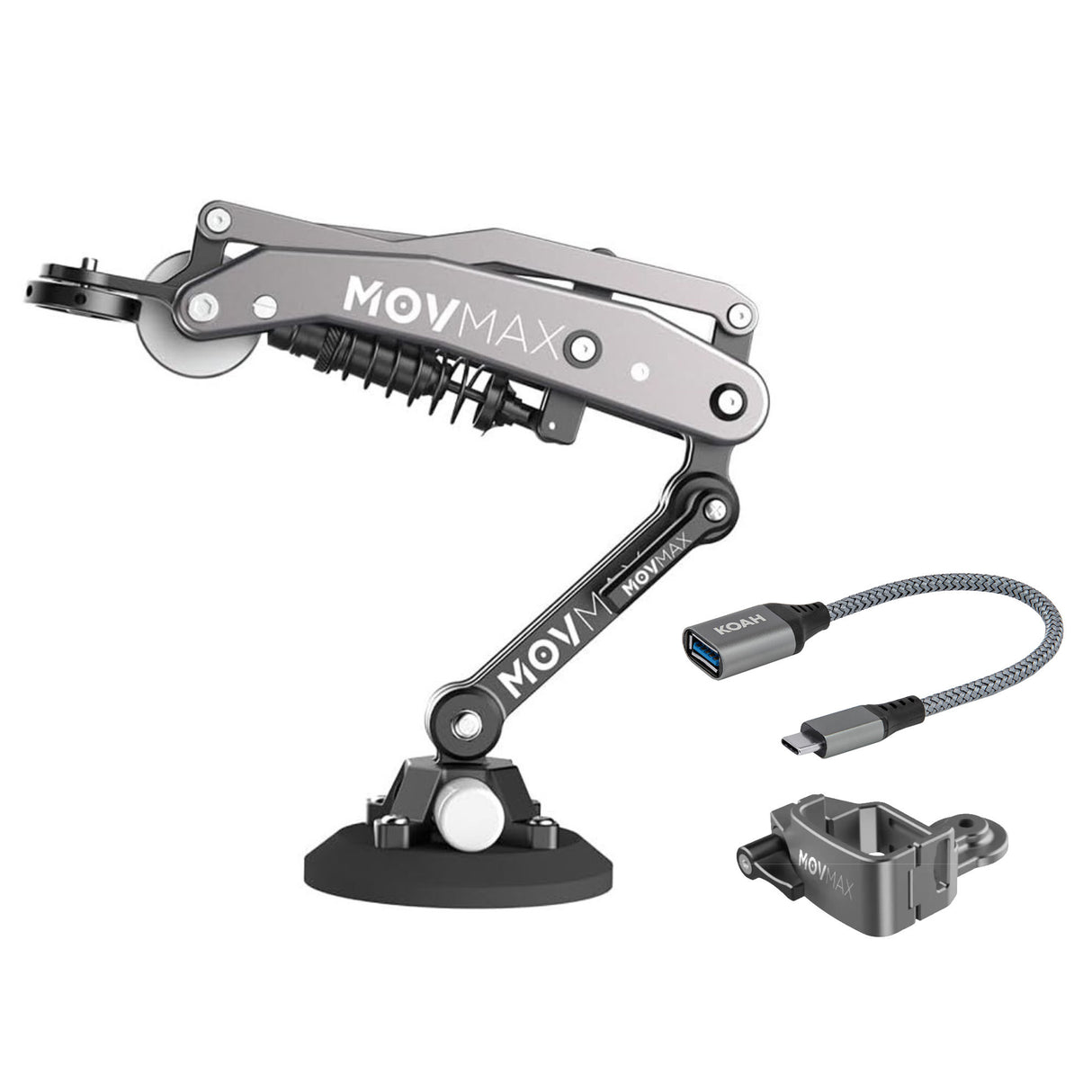 Movmax Blade Arm for DJI Pocket 3 with N2 Arm Technology with Movmax Hoop Connector (Gray) Bundle