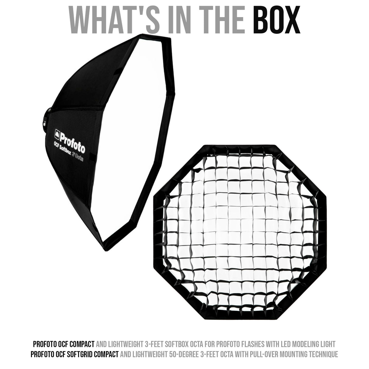 Profoto OCF Compact and Lightweight 3-Feet Softbox Octa with SoftGrid 50-Degree 3-Feet Octa Bundle