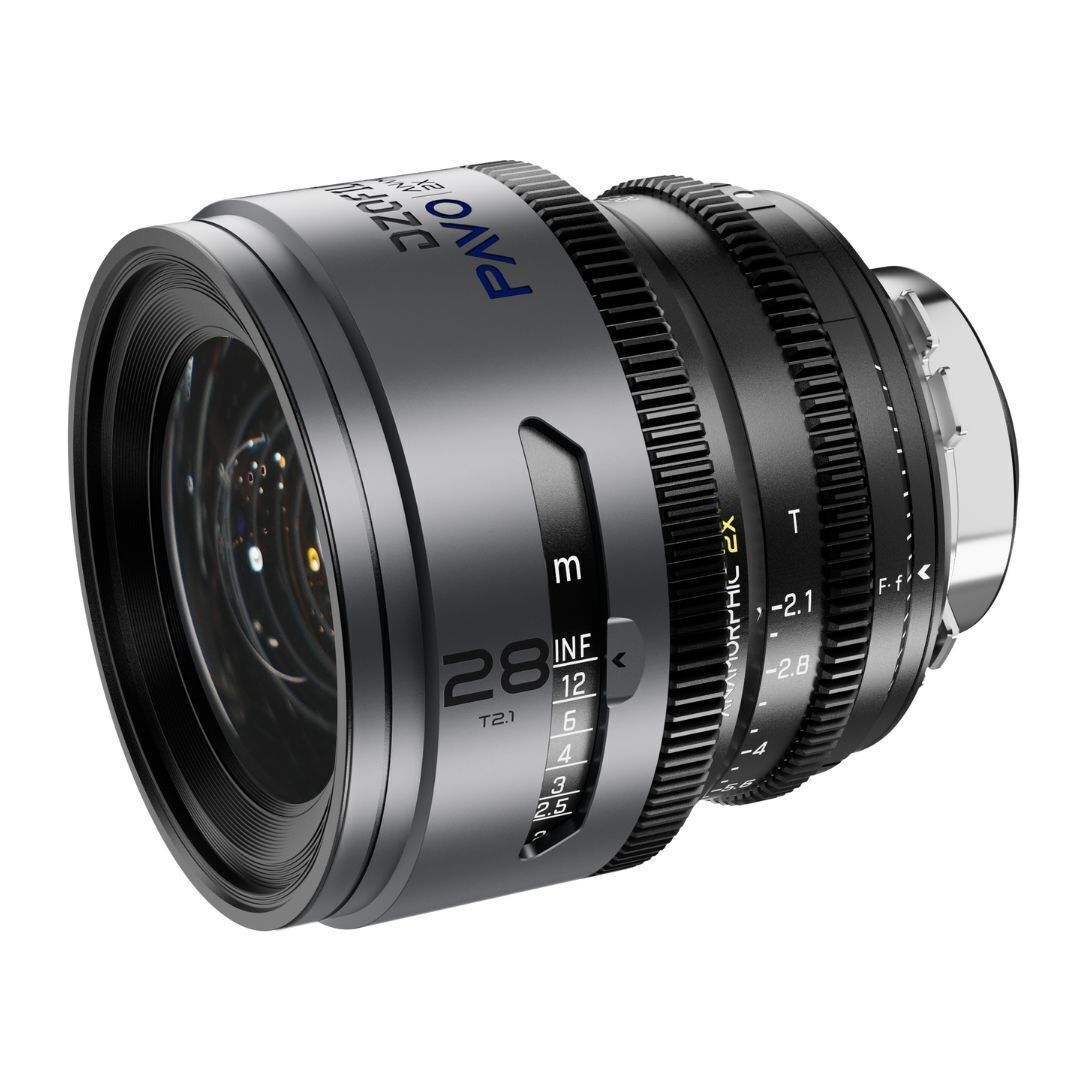 DZOFilm PAVO 28mm Anamorphic 2x T2.1 Blue Coating PL or EF Mount Lens (Space Gray and Black)