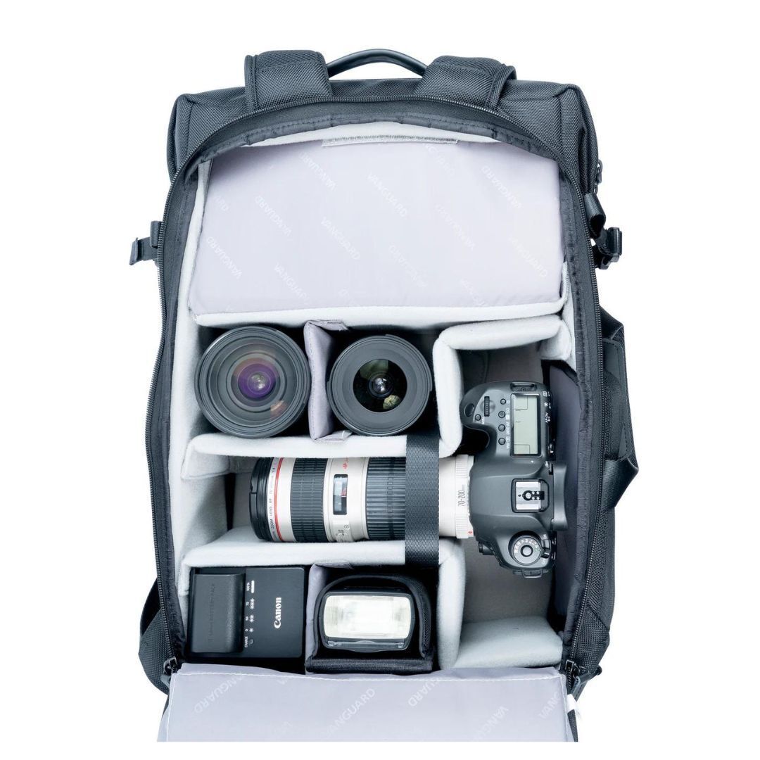 Vanguard VEO Select 49 Incognito Backpack and Shoulder Bag for DSLR Cameras with Dividers (Black)