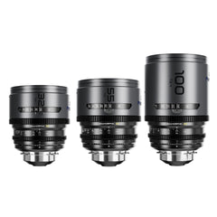 DZOFilm Pavo 2x Anamorphic T2.1 and T2.4 3-Lens Set with Blue Coating (Space Gray and Black)