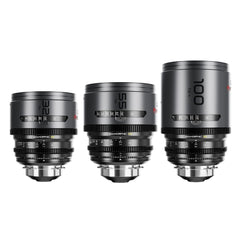 DZOFilm Pavo 2x Anamorphic T2.1 and T2.4 3-Lens Set with Neutral Coating (Space Gray and Black)
