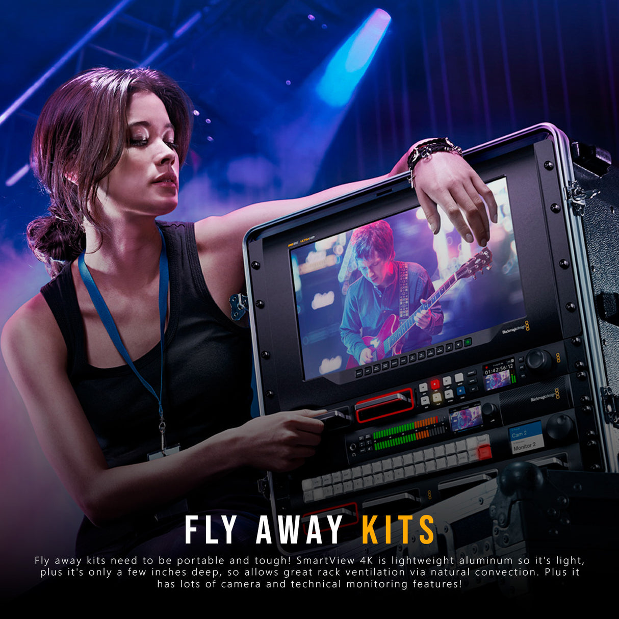 Blackmagic Design 15.6-Inch SmartView 4K G3 Broadcast Monitor with SMPTE 2110 (Deep Black) Bundle