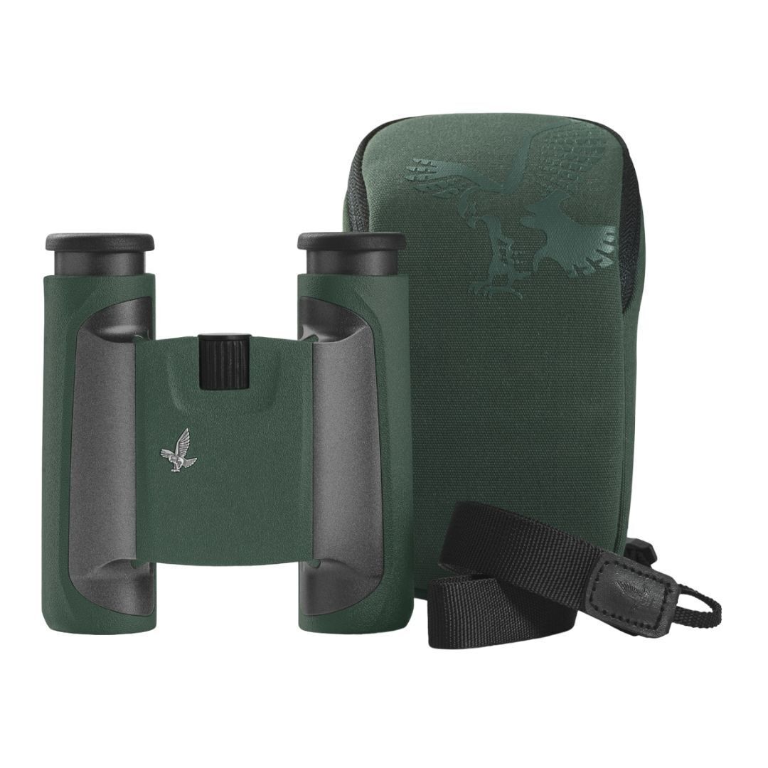 SWAROVSKI OPTIK 10x25 CL Pocket Binocular with Long Eye Relief (Green, Wild Nature Field Bag)