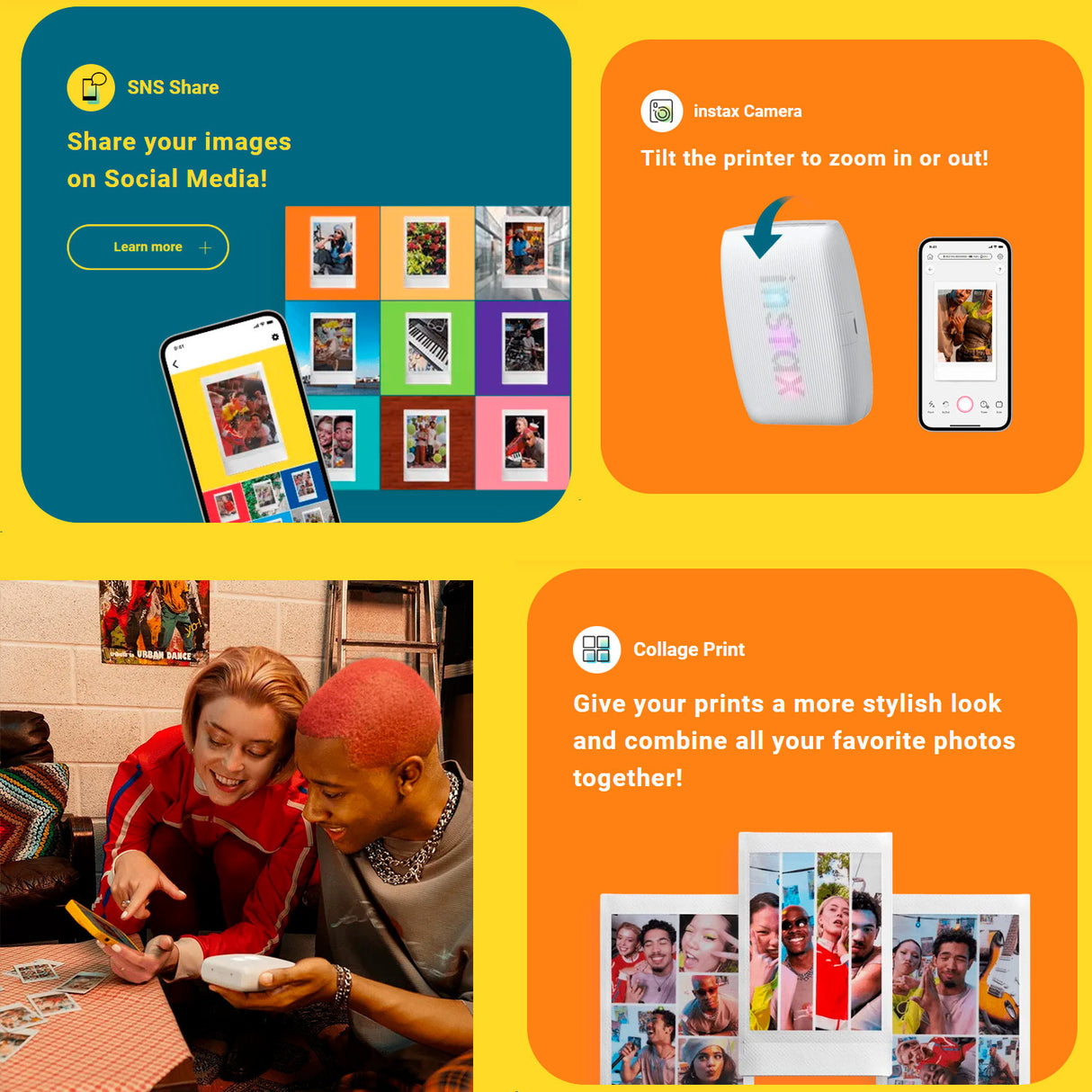 Fujifilm Instax Mini Link 3 Compact Smartphone Printer with Instax AiR Studio App (Clay White)