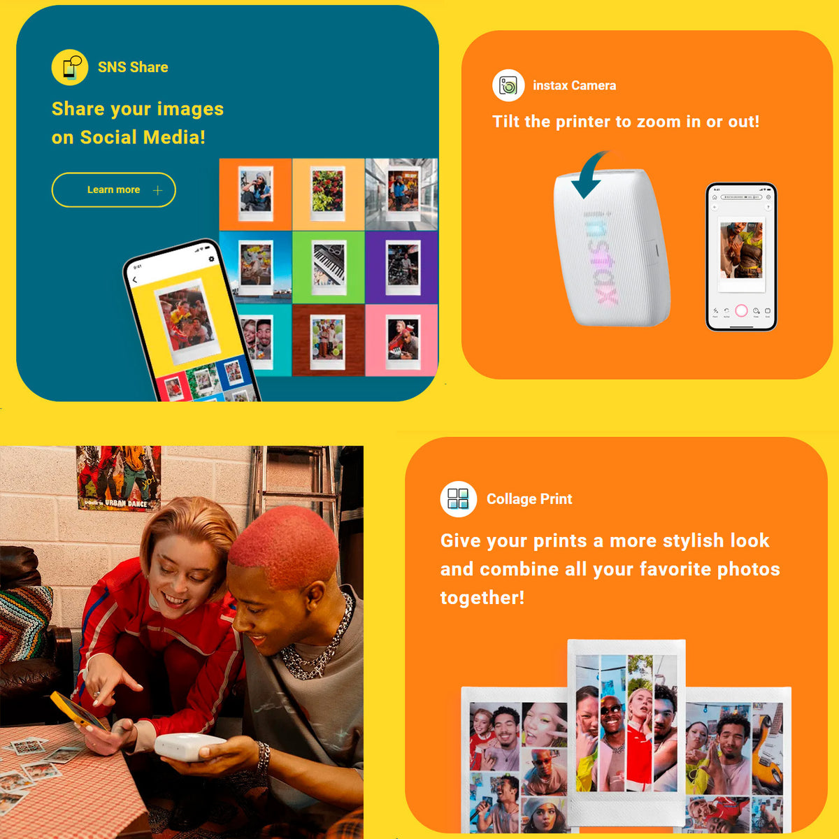 Fujifilm Instax Mini Link 3 Compact Smartphone Printer (Clay White) with Focus Camera Kit Bundle