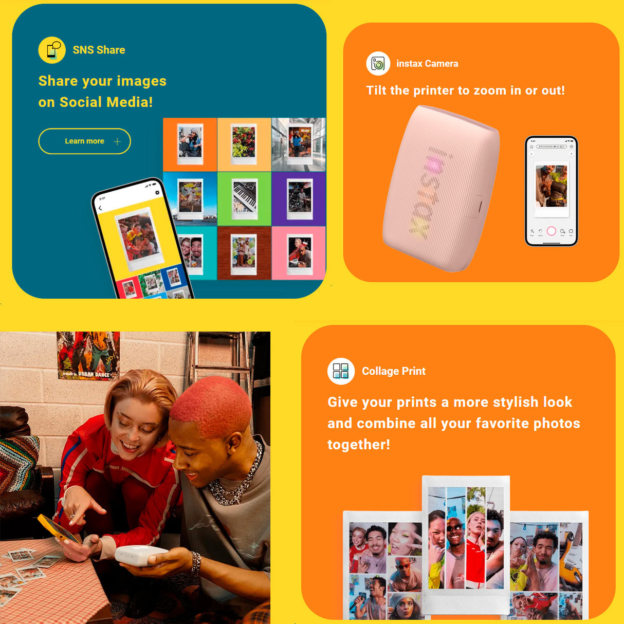 Fujifilm Instax Mini Link 3 Compact Smartphone Printer with Instax AiR Studio App (Rose Pink) Bundle