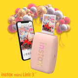 Fujifilm Instax Mini Link 3 Compact Smartphone Printer with Instax AiR Studio App (Rose Pink) Bundle
