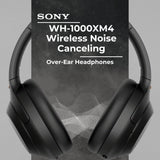 Sony WH-1000XM4 Wireless Noise Canceling Over-Ear Headphones (Black) with Earbuds Bundle