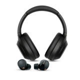Sony WH-1000XM4 Wireless Noise Canceling Over-Ear Headphones (Black) with Earbuds Bundle
