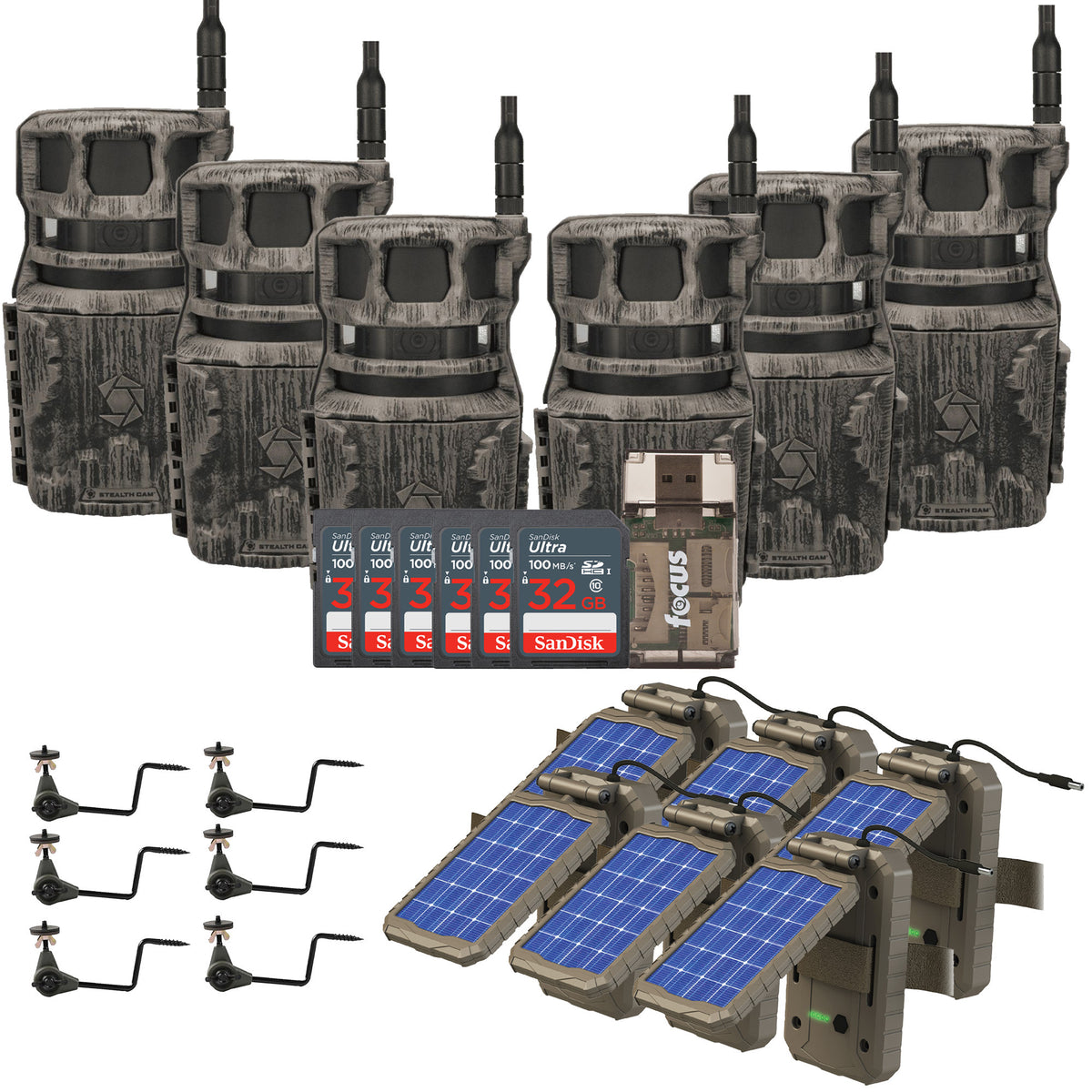 Stealth Cam Revolver 40MP Pro 360-Degree Cellular Trail Camera with Threaded Mount (6-Pack) Bundle
