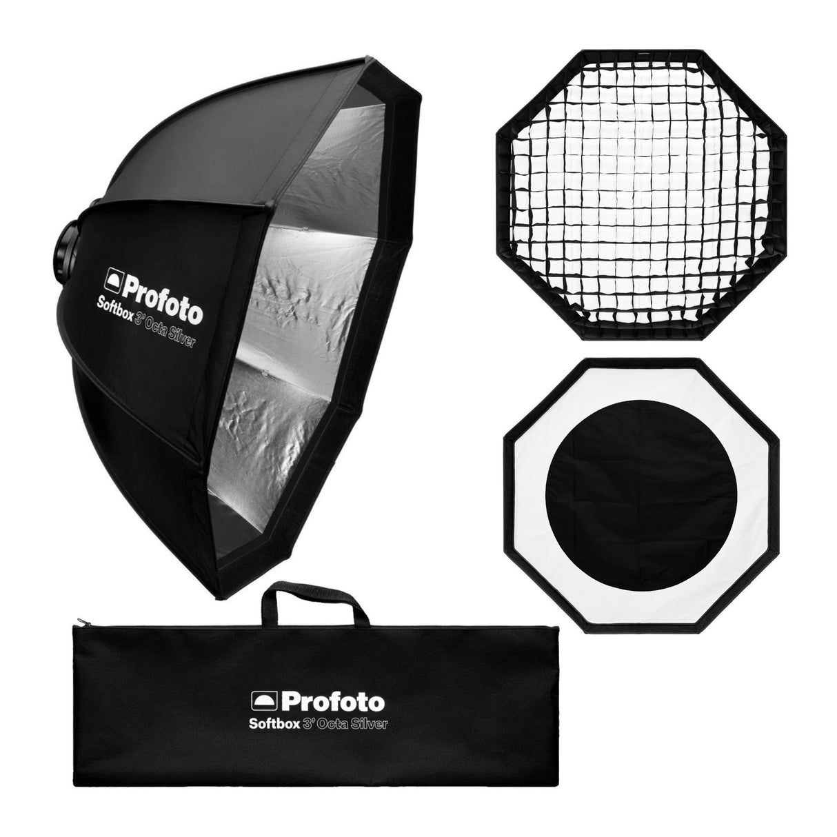 Profoto Softbox 3-Feet Octa Silver with Removable Diffuser and All-In-One Mount Bundle