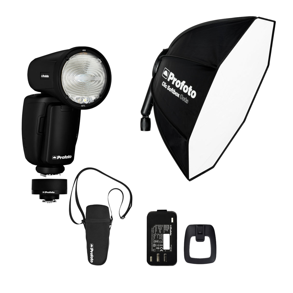 Profoto A10 On-Camera Flash Light with Profoto 2-Feet Clic Softbox Octa and Profoto Trigger Bundle
