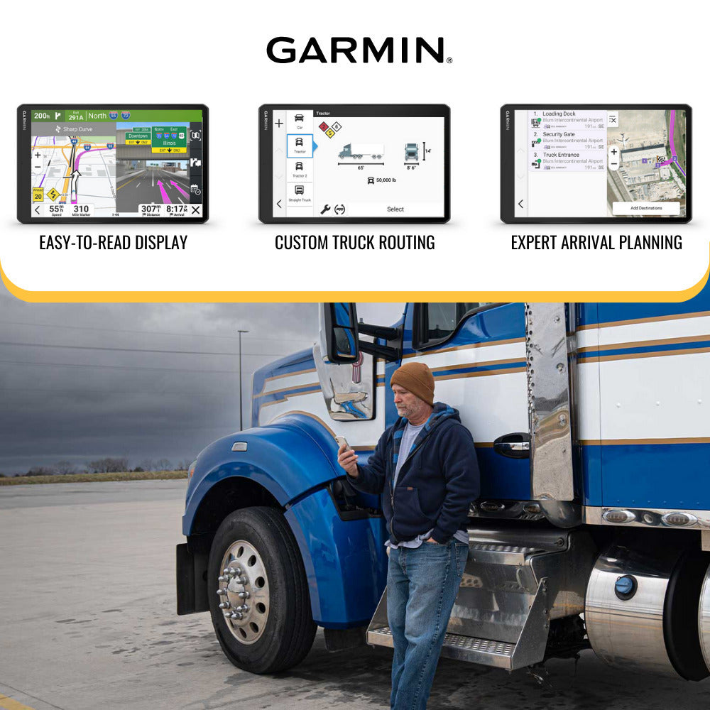 Garmin dezl OTR720 GPS Truck Navigator with 7-Inch 1024p Touchscreen Display (Black) Bundle