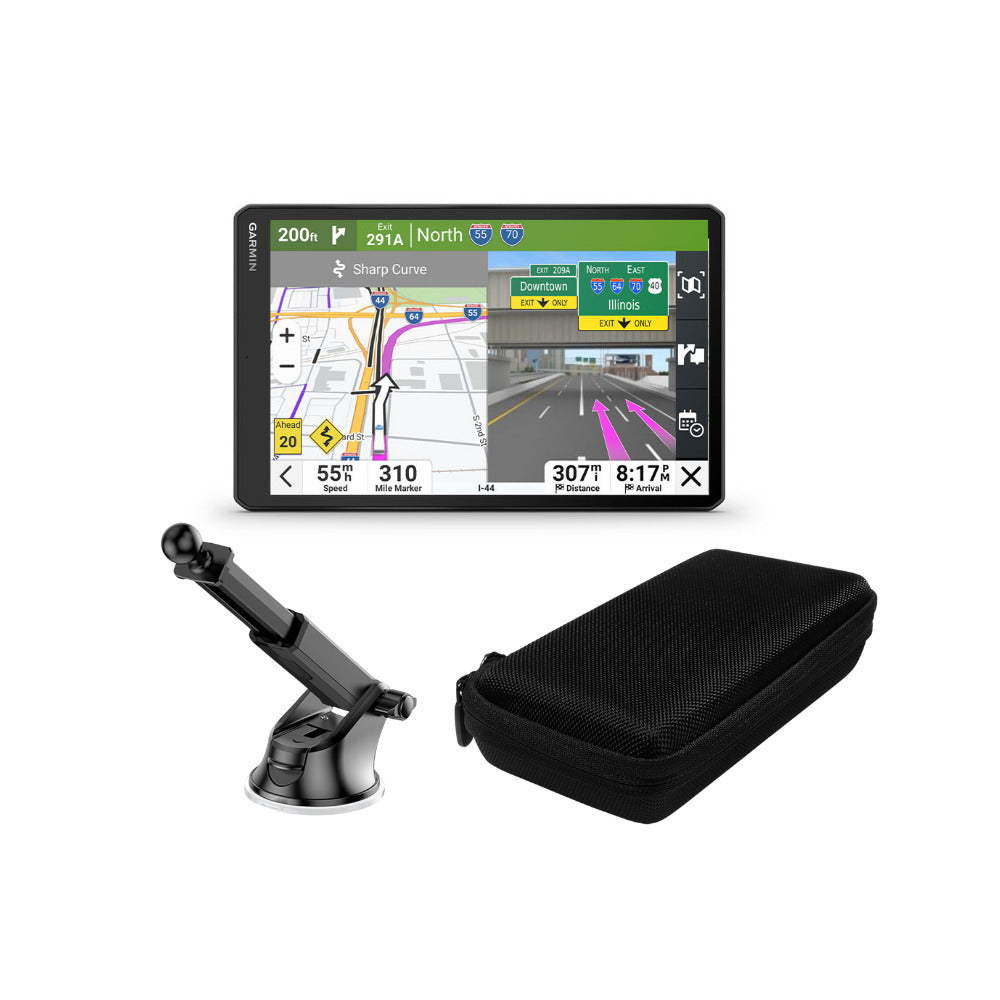 Garmin dezl OTR720 GPS Truck Navigator with 7-Inch 1024p Touchscreen Display (Black) Bundle