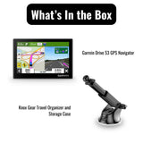 Garmin Drive 53 GPS Navigator with Knox Gear GPS Suction Cup Mount with Pivoting Arm (Black) Bundle