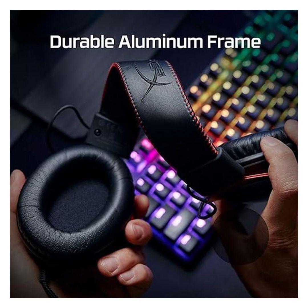 HyperX Cloud II Wired Gaming Headset with Memory Foam and Leatherette and 53mm Drivers (Black-Red)