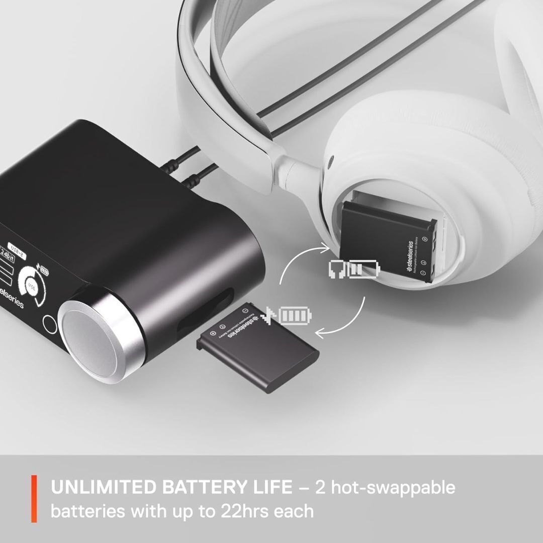 SteelSeries Arctis Nova Pro Wireless Multi-System Gaming Headset for PC and PlayStation (White)