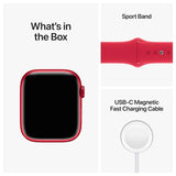 Apple Watch Series 8 GPS Smartwatch with 45mm Red Aluminum Case and Medium-Large Red Sport Band