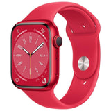 Apple Watch Series 8 GPS Smartwatch with 45mm Red Aluminum Case and Medium-Large Red Sport Band