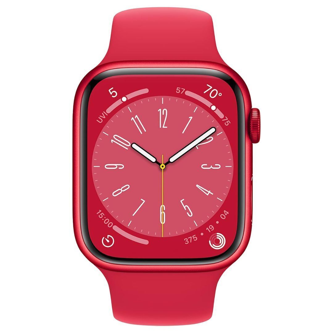 Apple Watch Series 8 GPS Smartwatch with 45mm Red Aluminum Case and Medium-Large Red Sport Band