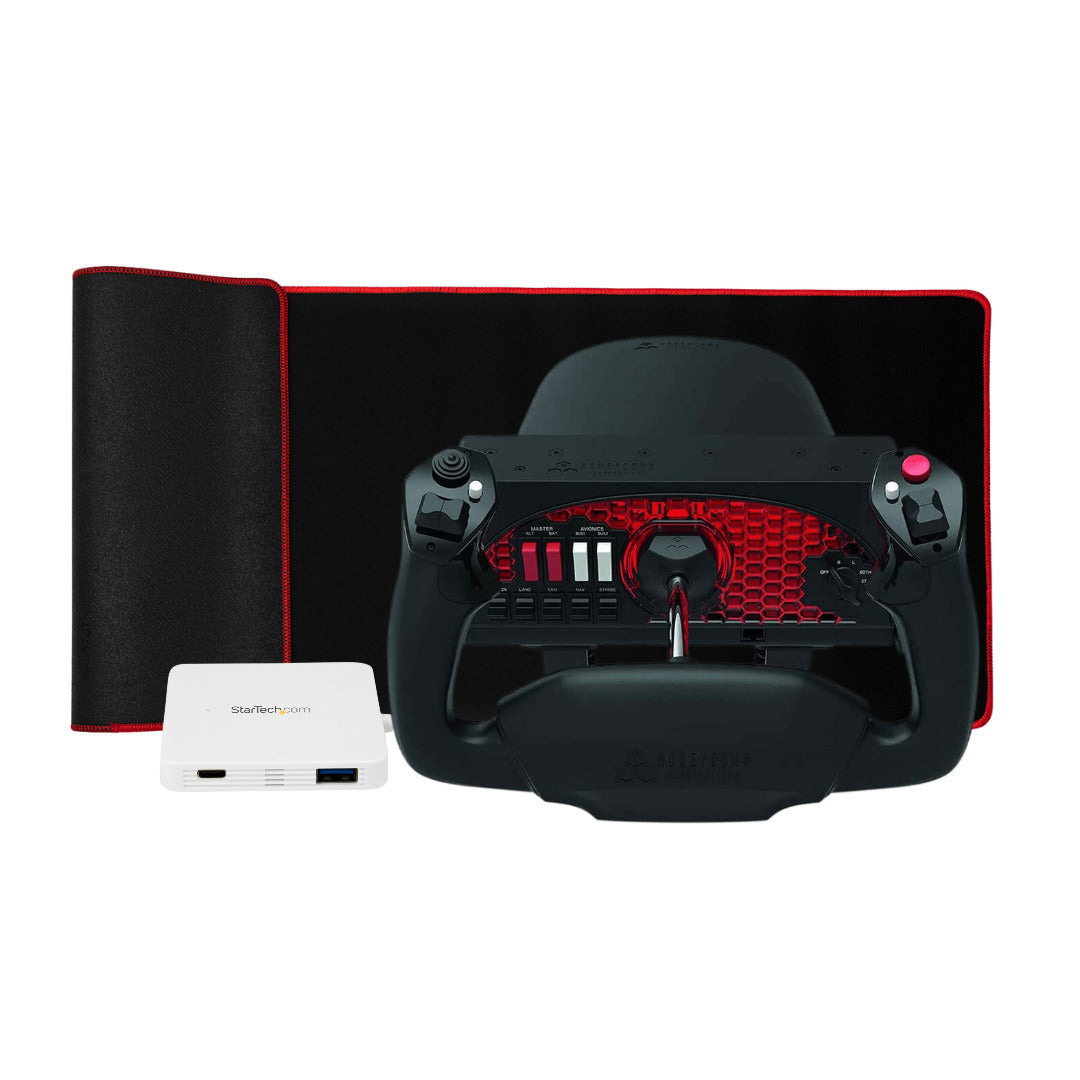 Honeycomb Aeronautical Alpha Flight Controls Yoke and Switch Panel with Expansion Hub Bundle