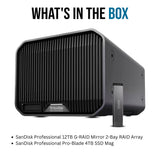 SanDisk Professional 12TB G-RAID Mirror 2-Bay RAID Array (Thunderbolt 3) with 4TB SSD Mag Bundle