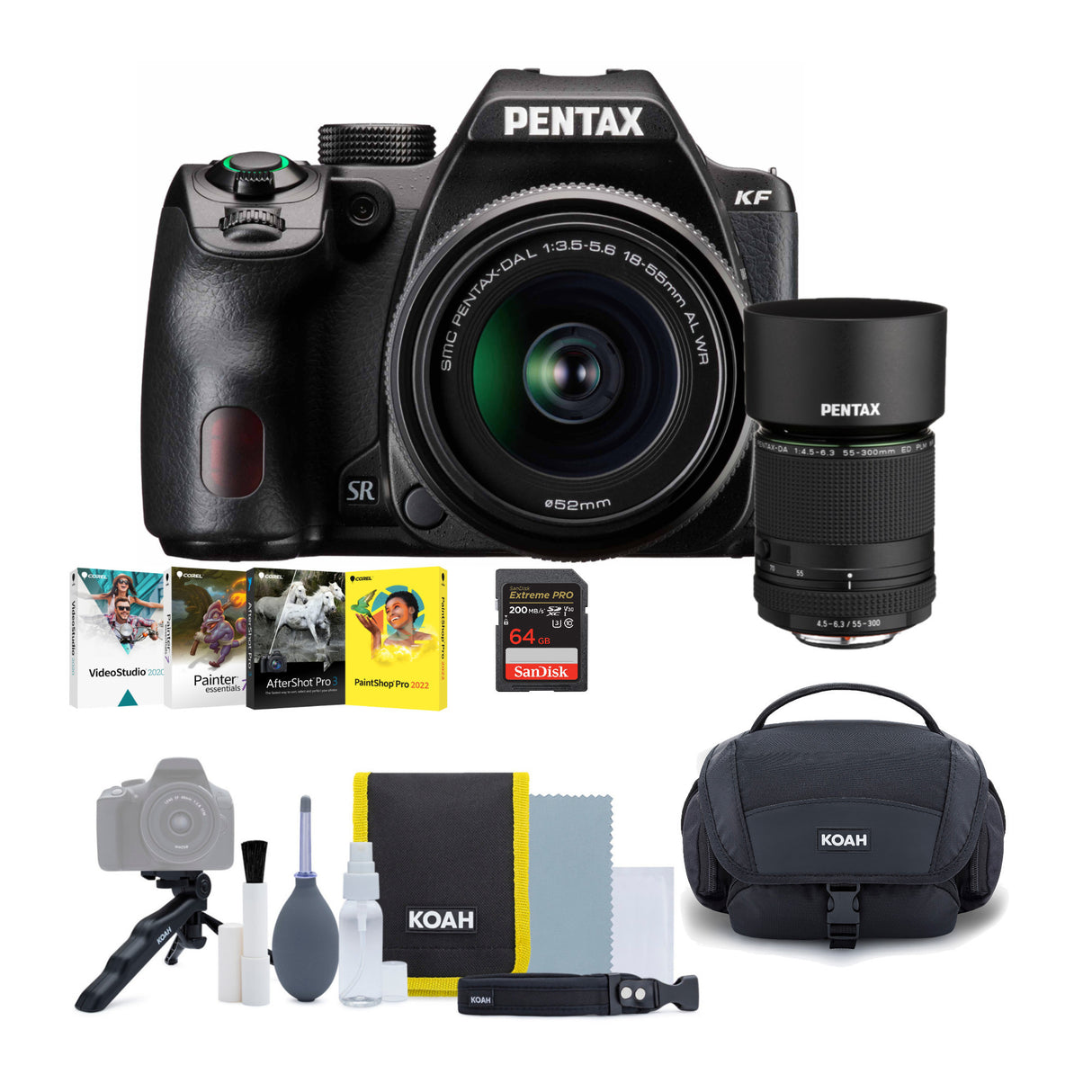 Pentax KF DSLR Camera Kit (Black) with PENTAX DA L 18 to 55mm F3.5-5.6 AL WR Lens Bundle