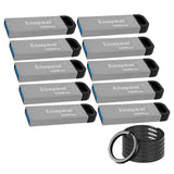 Kingston 128GB DataTraveler Kyson USB 3.2 Gen 1 Metal Flash Drive (10-Pack) Bundle