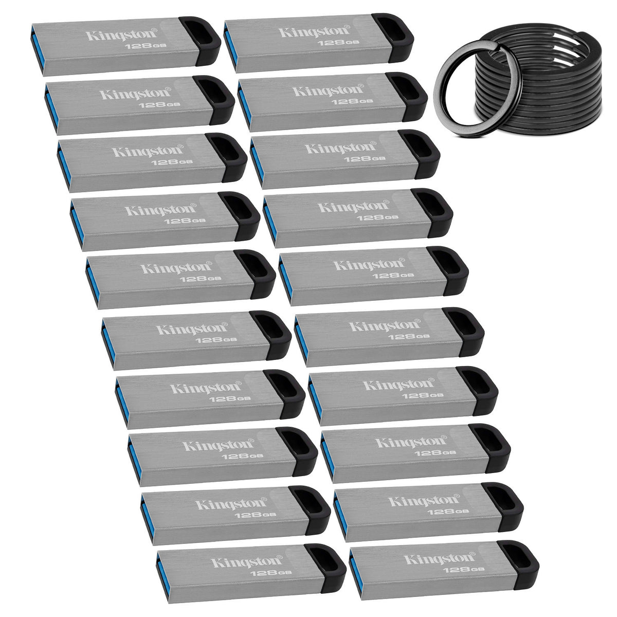 Kingston 128GB DataTraveler Kyson USB 3.2 Gen 1 Metal Flash Drive (20-Pack) Bundle