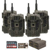 Stealth Cam 40MP Deceptor Max Cellular Trail Camera 4-Pack with Fieldmax Lithium 4-Pack Bundle